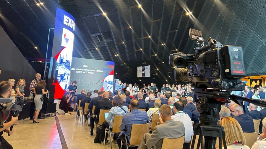 Hasło 20. EXPO Katowice to "Przemysł spotkań". Fot. Gabriela Kosowska