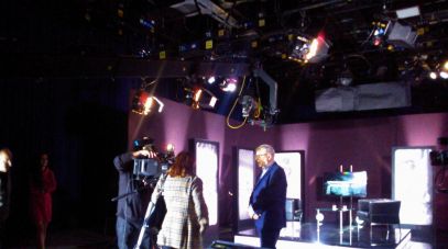 Andrzej Minko tuż przed nagraniem (fot. TVP)