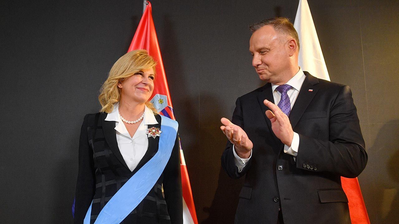 Prezydent Andrzej Duda odznaczył byłą prezydent Chorwacji Kolindę Grabar-Kitarović Orderem Orła Białego (fot. PAP/Radek Pietruszka)