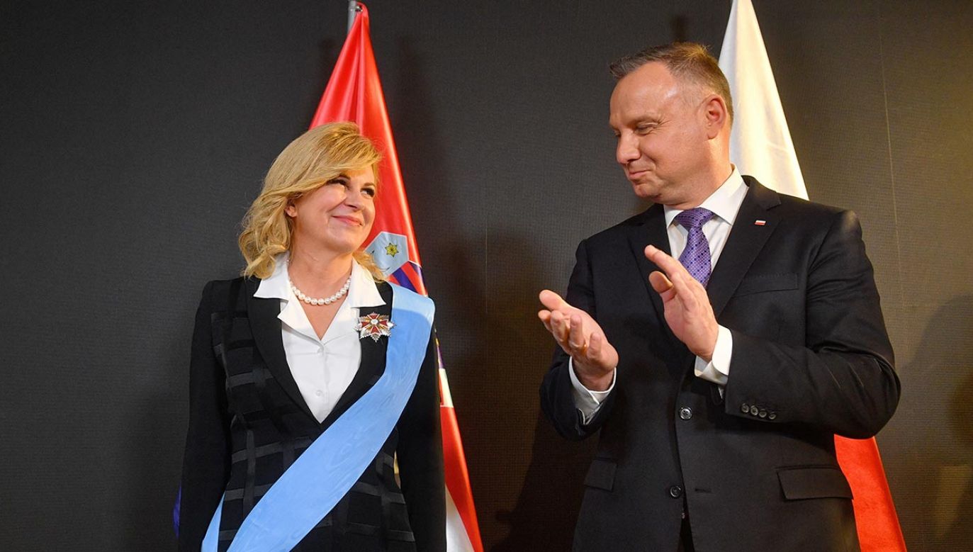 Prezydent Andrzej Duda odznaczył byłą prezydent Chorwacji Kolindę Grabar-Kitarović Orderem Orła Białego (fot. PAP/Radek Pietruszka)