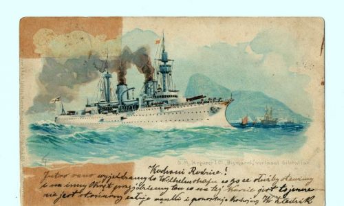2. Kartka z krążownikiem Bismarck. Fot. Archiwum rodzinne autora