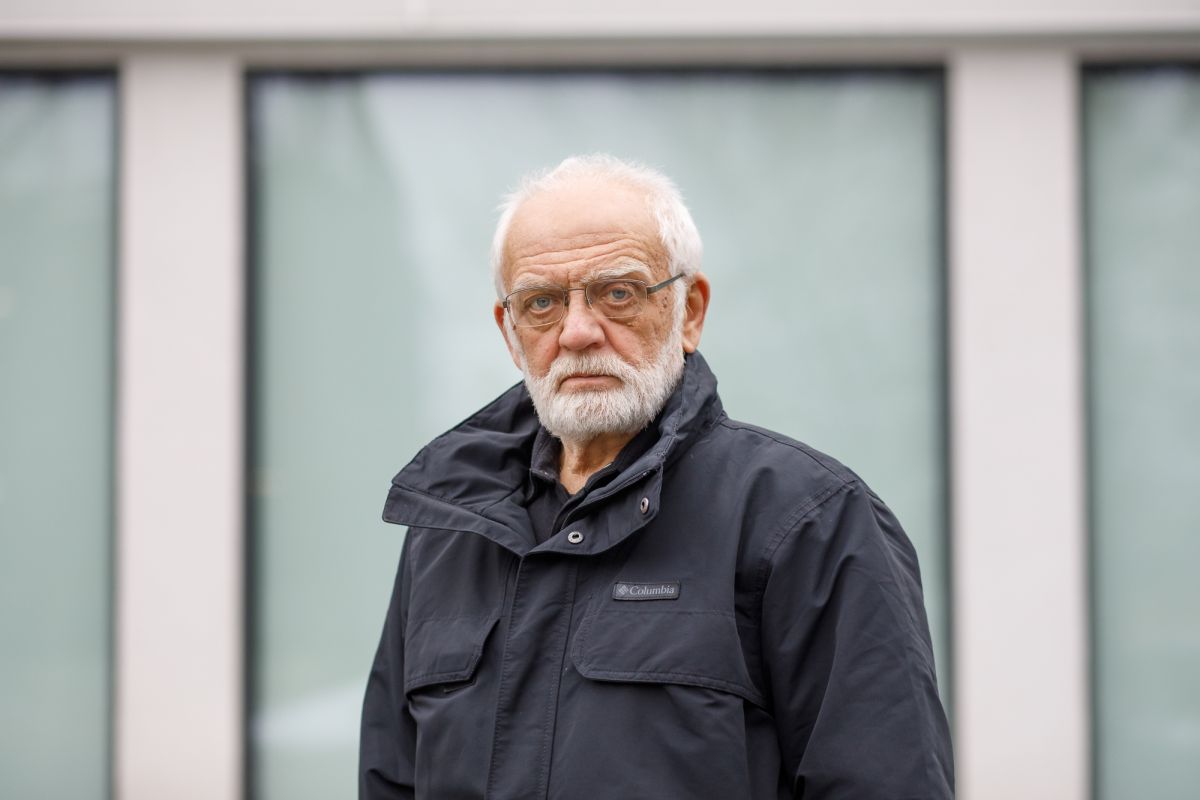 Былы палітвязень, філосаф і метадолаг Уладзімір Мацкевіч. Вільня, Літва. 29 лістапада 2025 года. Фота: Белсат