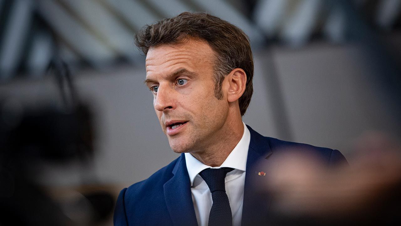 Prezydent Francji Emmanuel Macron (fot. Nicolas Economou/NurPhoto via Getty Images)