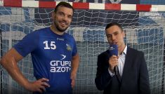 Michał Jurecki w barwach Azotów Puławy (fot. TVP)
