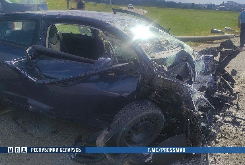 ДТЗ у Смалявіцкім раёне, 16 чэрвеня 2024 году. (Фота: pressmvd / Telegram)