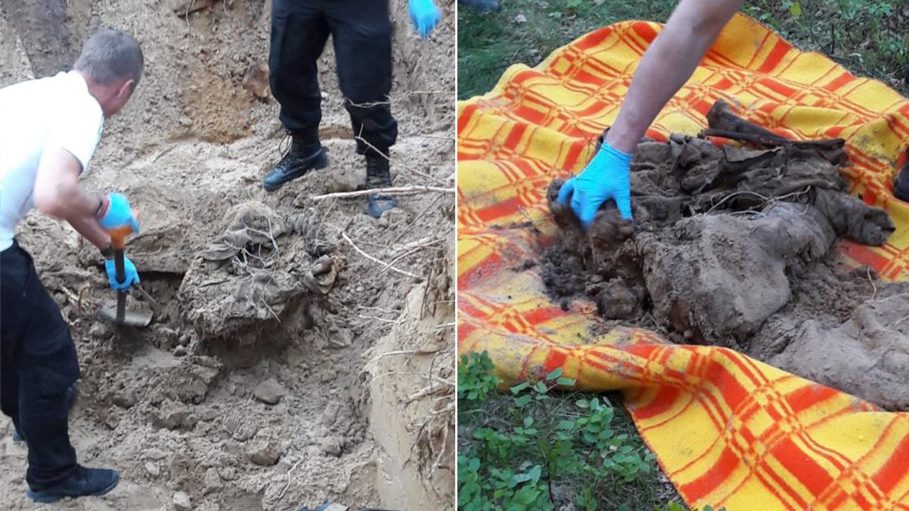 Ludzkie szczątki wykopano w lesie (fot. policja.pl) Ludzkie szczątki wykopano w lesie (fot. policja.pl)