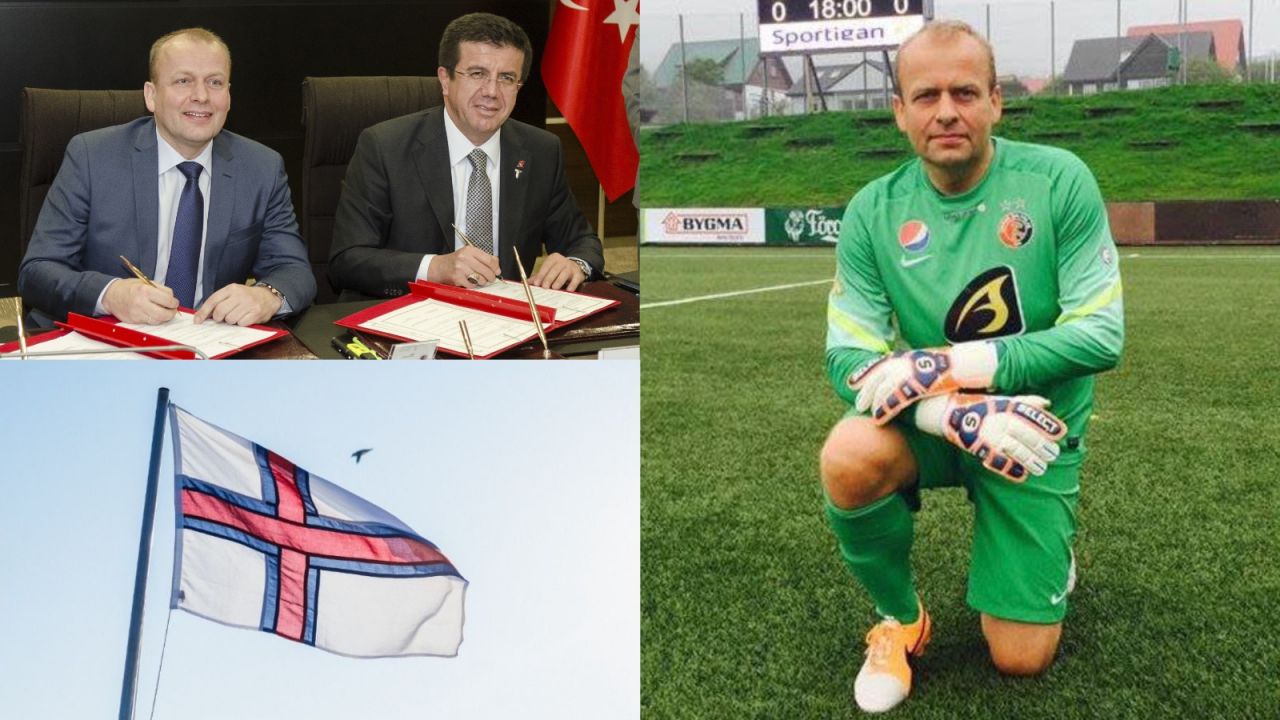 Kaj Leo Holm Johannesen w roli piłkarza i polityka (fot. Getty/in.fo/własne)