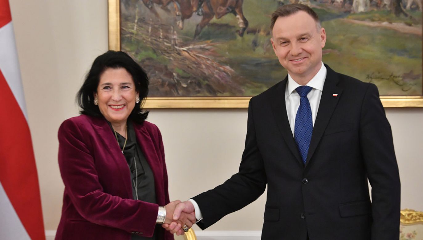  Prezydent Andrzej Duda spotkał się z prezydent Gruzji Salome Zurabiszwili (fot. PAP/Radek Pietruszka)