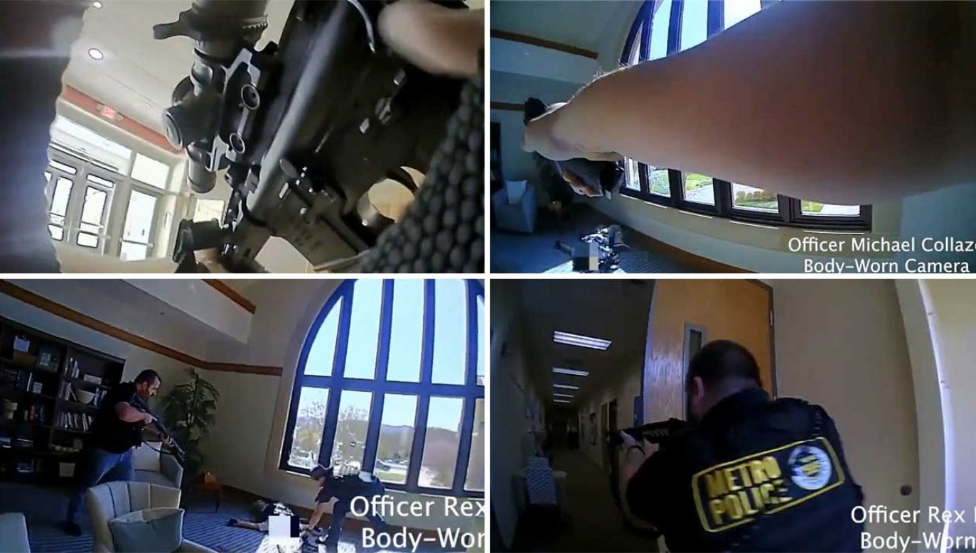 Nagranie pochodzi z kamer policjantów, którzy zastrzelili napastniczkę w Nashville (fot. Metro Nashville)