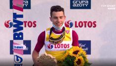 Jakub Wolny zwycięzcą pierwszego konkursu LGP w Wiśle (fot. TVP Sport)