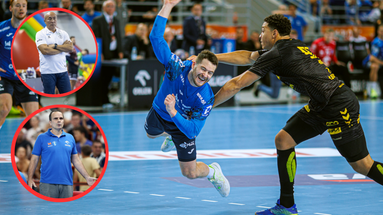 Trenerzy Tałant Dujszebajew i Xavi Sabate (fot. Orlen Superliga)
