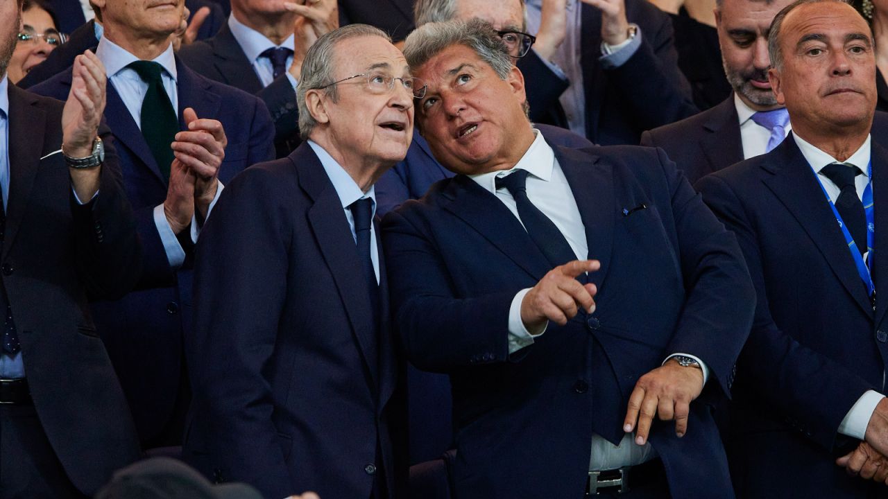 Florentino Perez i Joan Laporta (fot. Getty Images)