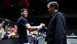 Roger Federer i Carlos Alcaraz podczas Laver Cup (fot. Getty).