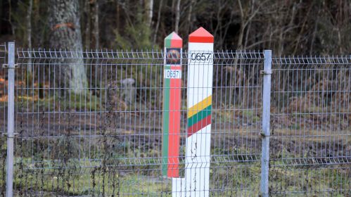 Літоўска-беларуская мяжа. 22 лістапада 2021 года. Фота: Petras Malukas / AFP / East News