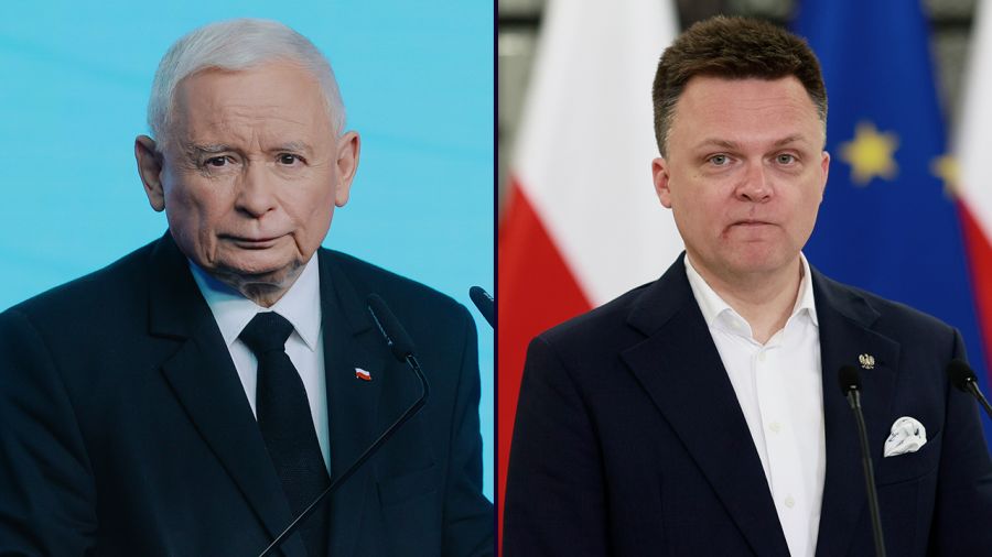 Jarosław Kaczyński i Szymon Hołownia spotkali się w mieszkaniu Adama Bielana (fot. Forum)