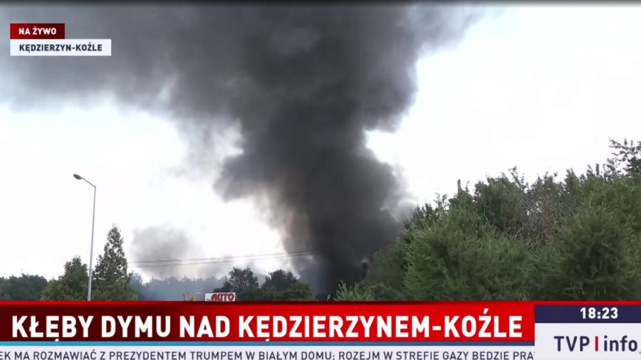Pożar w Kędzierzynie- Koźlu (Fot, TVP Info) 