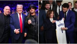 Dana White (z lewej) i Stephen Curry (z prawej) to tylko niektóre nazwiska z długiej listy wspierających kandydatów na prezydenta (fot. Getty)