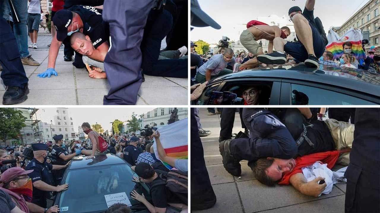 W sumie policja zatrzymała 48 osób (fot. Twitter/ Policja; Twitter/ Katarzyna Lubnauer) W sumie policja zatrzymała 48 osób (fot. Twitter/ Policja; Twitter/ Katarzyna Lubnauer)