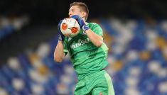 Cezary Miszta w meczu z Napoli (fot. PAP)