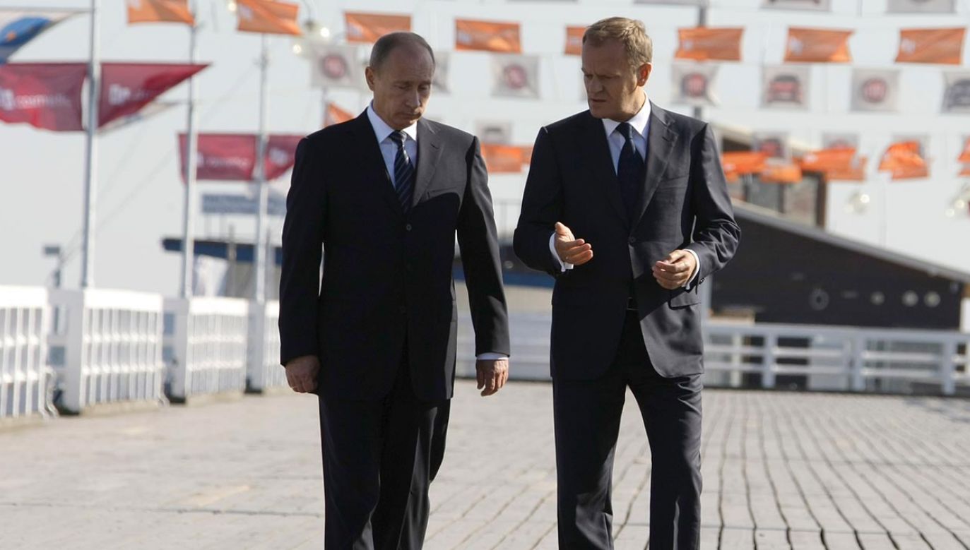 Władimir Putin i Donald Tusk na molo w Sopocie (fot. Peter Andrews / Reuters / Forum)