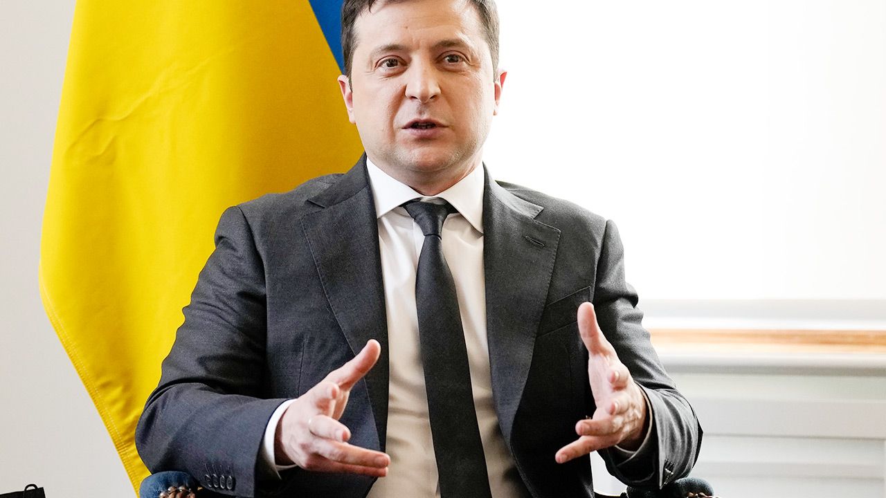 Prezydent Ukrainy Wołodymyr Zełenski (fot. Matt Dunham - Pool / Getty Images)