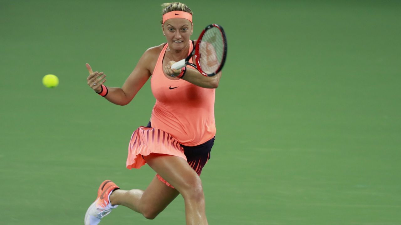 Tenis, WTA Wuhan, 1/2 finału P.Kvitova S.Halep (sport.tvp.pl)