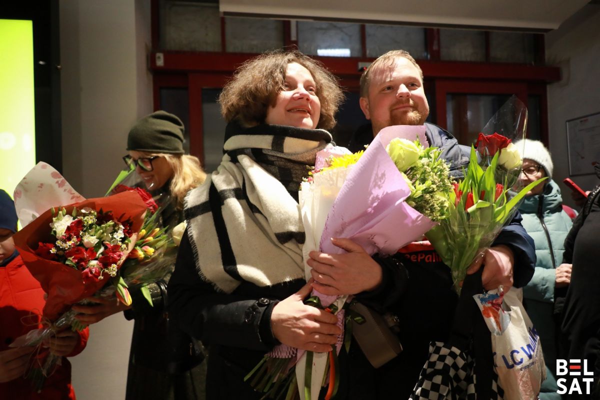 Былая палітзняволеная Паліна Шарэнда-Панасюк пасля прыбыцця ў Вільню, Літва