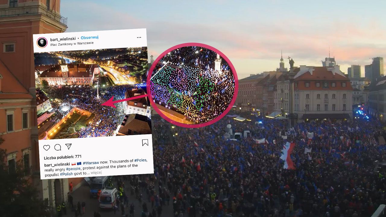 Protest Tuska na Placu Zamkowym nie mógł zgromadzić 100 tys. osób (fot. webcamera.pl; Instagram/bart_wielinski) Protest Tuska na Placu Zamkowym nie mógł zgromadzić 100 tys. osób (fot. webcamera.pl; Instagram/bart_wielinski)