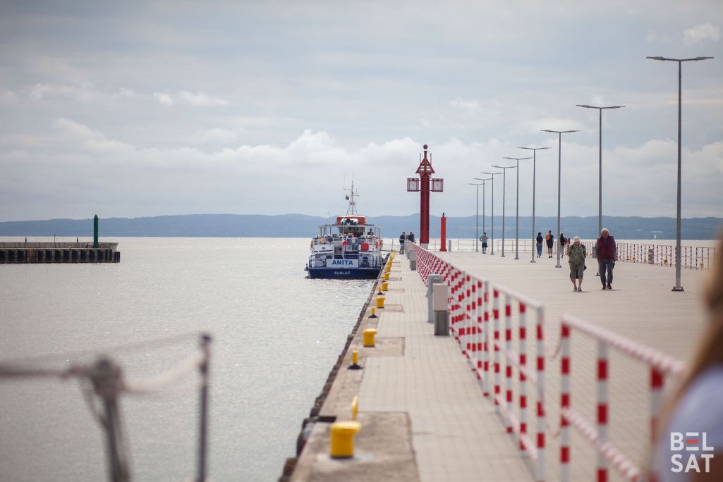 Выгляд на Віслінскую затоку ў Крыніцы-Морскай. Крыніца-Морска, Польшча. 28 траўня 2024 года. (Фота: Белсат)